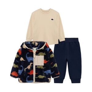 Little Me Girls  3Pc Dino Sherpa Set, Blue